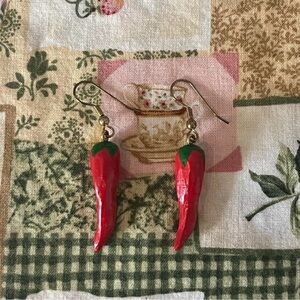 Red chili pepper earrings